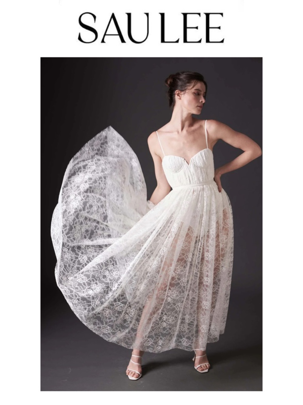 SAU LEE Selena Lace Midi Dress